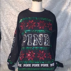 Pink sequin ugly Christmas sweater